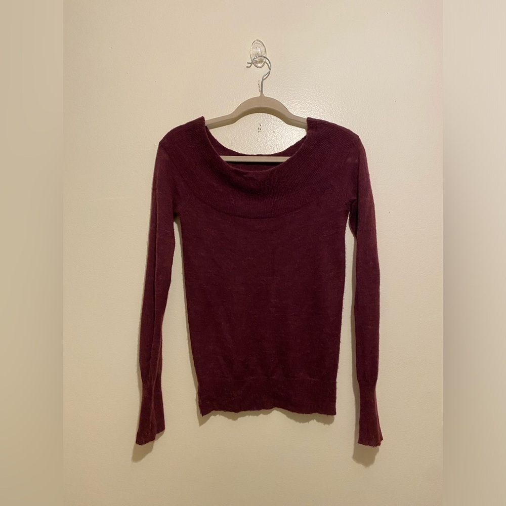 TROUVÉ Burgundy Long Sleeve Sweater. Size S